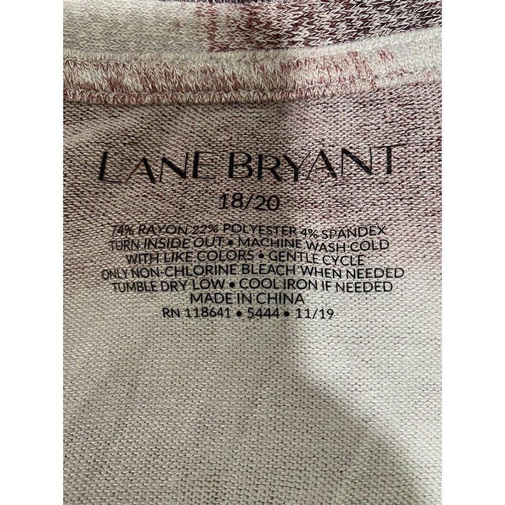 Lane Bryant Women’s Sweater Swing Top Striped White Pink Brown Knit Size 18/20 - Picture 7 of 11